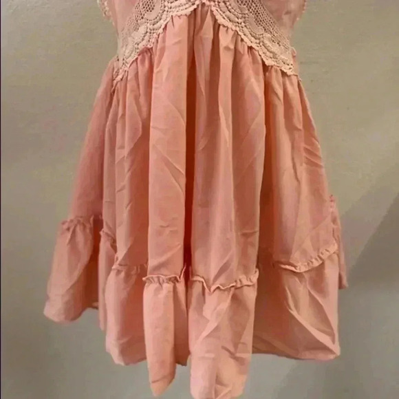 🆕 V-Neck Spaghetti Strap Bowknot Backless Sleeveless Lace Swing Skater Dress🆕 - Picture 6 of 11